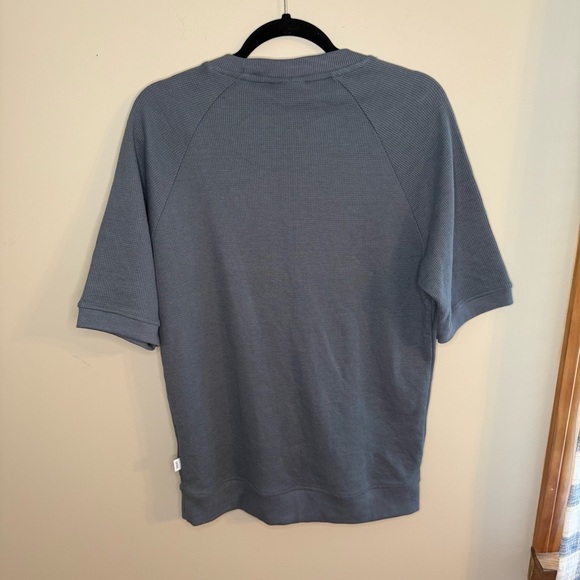 ONIA Men’s Oversized Waffle Knit Raglan T-Shirt Stormy Blue S - Picture 7 of 8